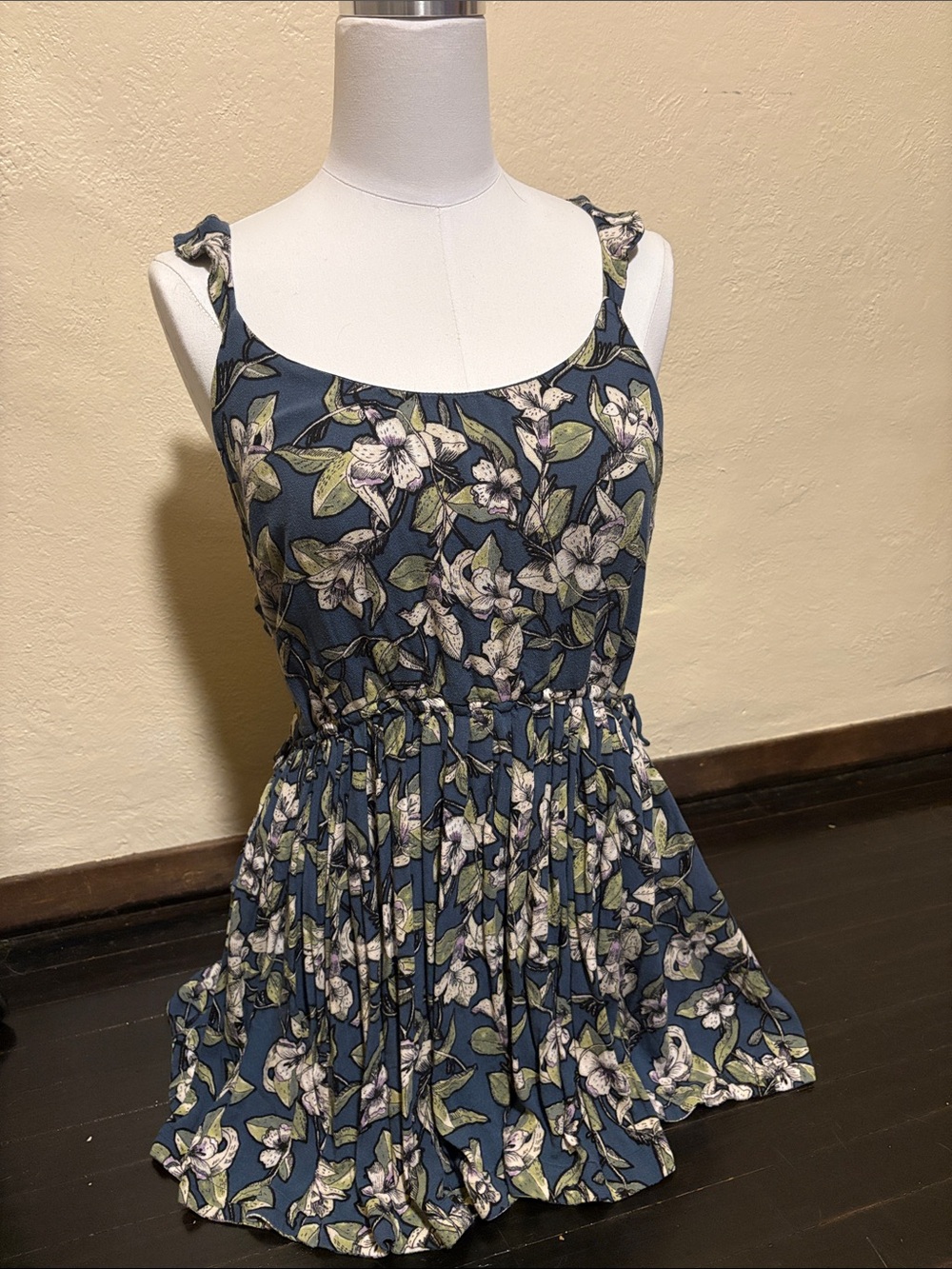 Free People Navy Floral-Trim Sundress